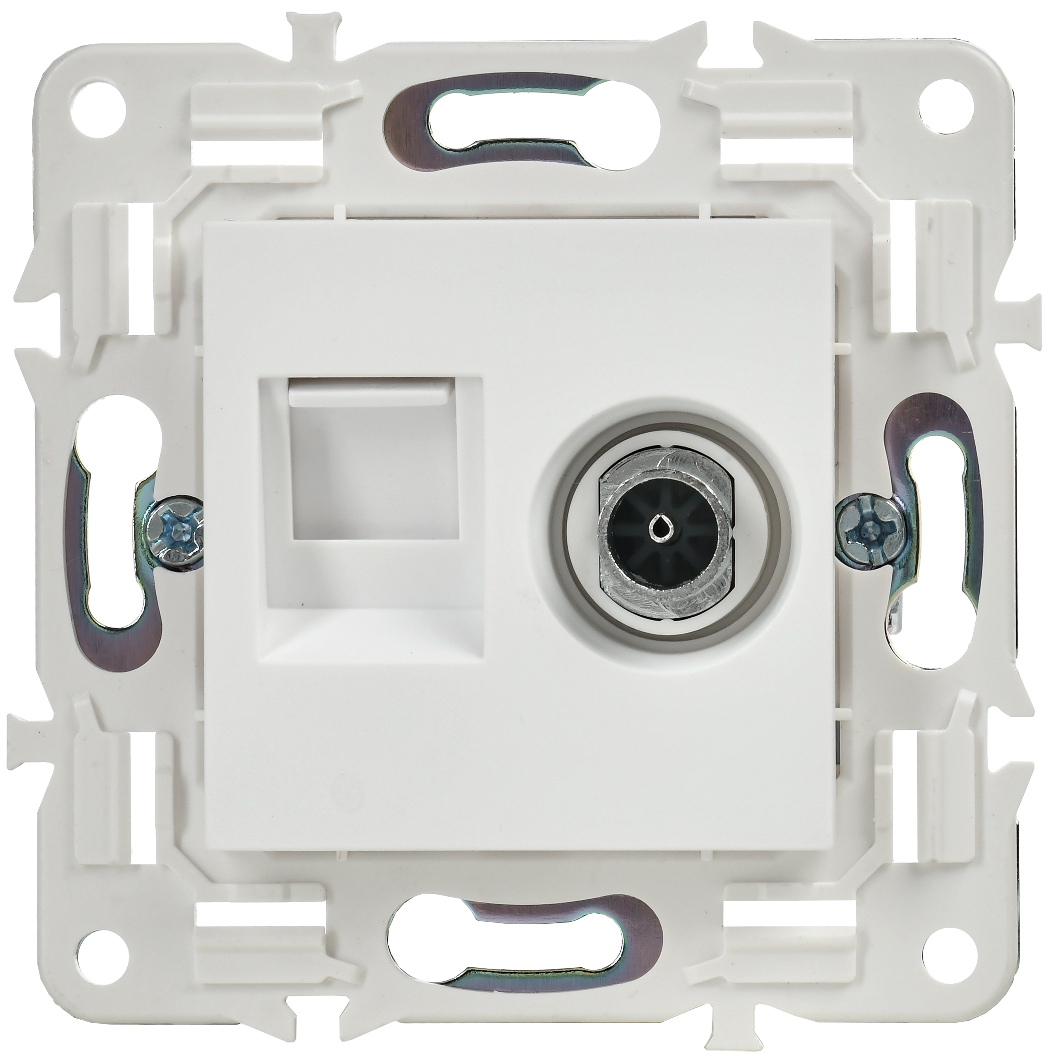 SKANDY Розетка двойная TV+RJ45 кат.5E SK-A14W арктический белый IEK - Фото 7