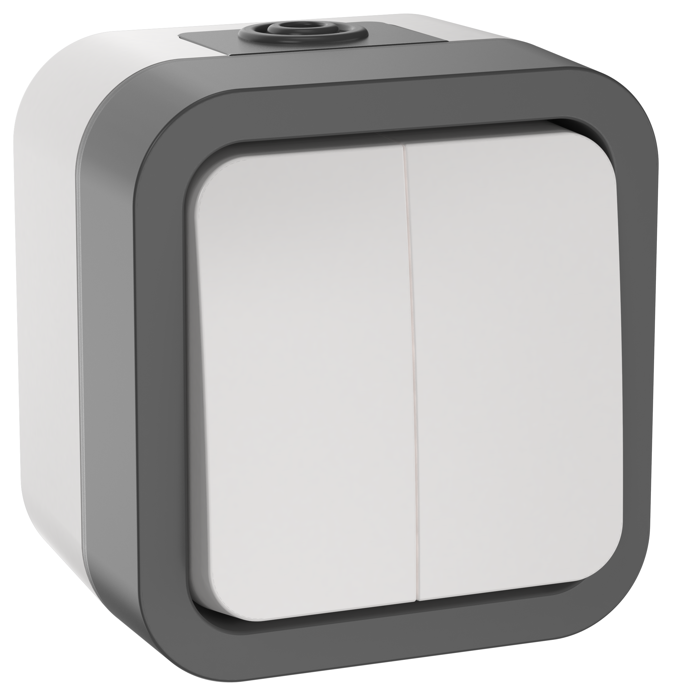TORS Выключатель двухклавишный 10А IP55 TS205 серо-белый IEK