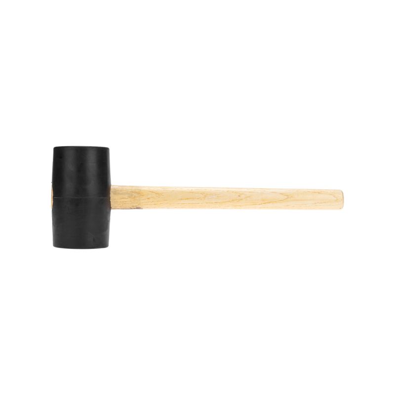 Киянка резиновая 910 г, черная резина, деревянная рукоятка KRANZ - Фото 2