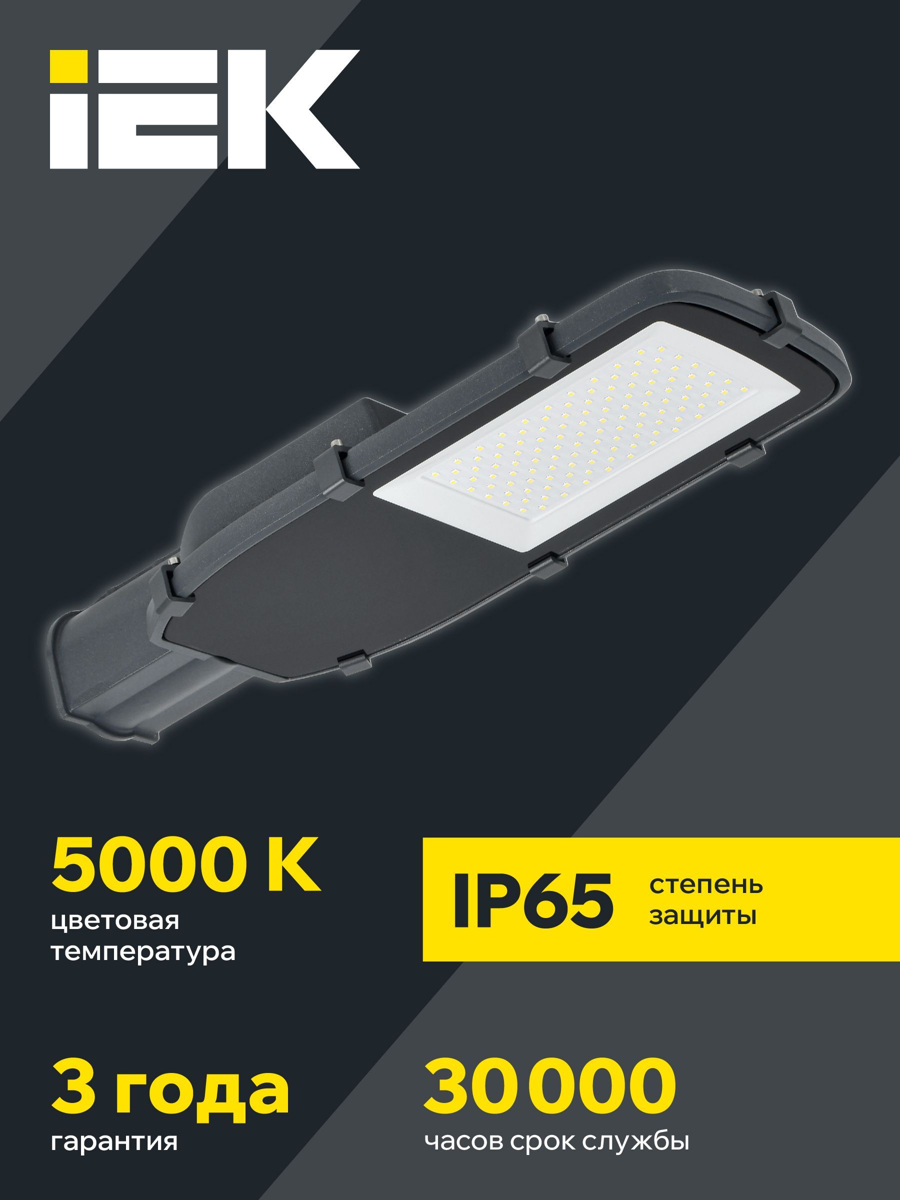 Светильник светодиодный консольный ДКУ 1002-100Д 5000К IP65 серый IEK - Фото 8
