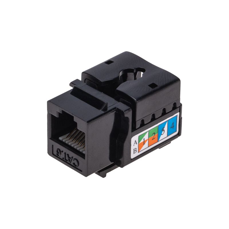 Модуль Keystone Jack RJ-45(8P8C), UTP неэкранированный, CAT 6, тип 90 градусов, черный REXANT PRO - Фото 2