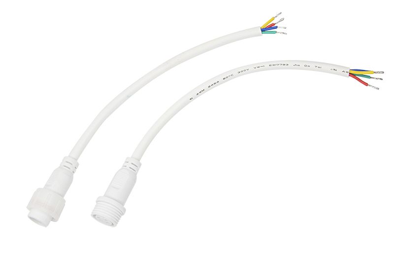 Соединительный кабель (4pin) герметичный (IP67) 4х0.75мм²  белый  REXANT
