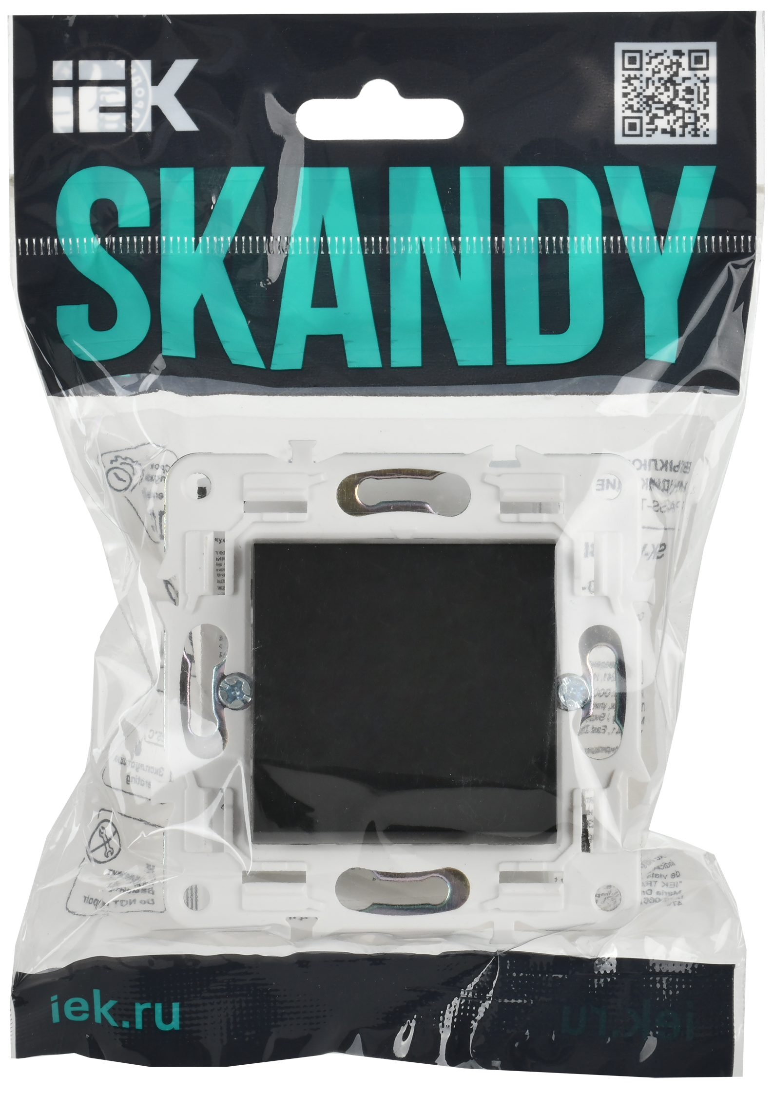 SKANDY Выключатель 1-клавишный кнопочный 10А SK-V14Bl черный IEK - Фото 2