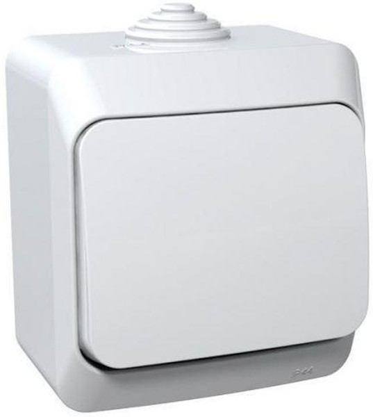 Переключатель проходной 1-кл. ОП Этюд 10А IP44 10AX бел. SE BA10-046B