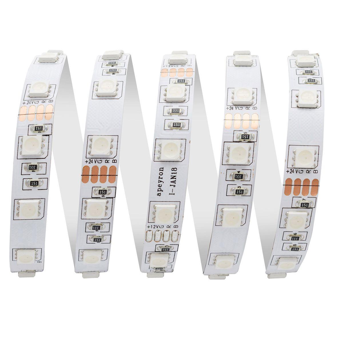 Светодиодная лента 24В, 14,4Вт/м, smd5050, 60д/м, IP20, ширина подложки 10мм, 5м, RGB. - Фото 4