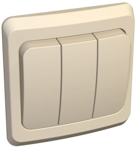 Выключатель 3-кл. СП Этюд 10А IP20 крем. SE BC10-003K - Фото 2
