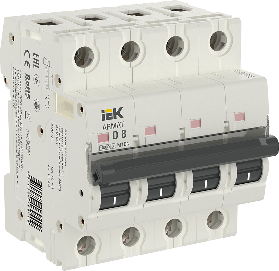 ARMAT Автоматический выключатель M10N 4P D 8А IEK