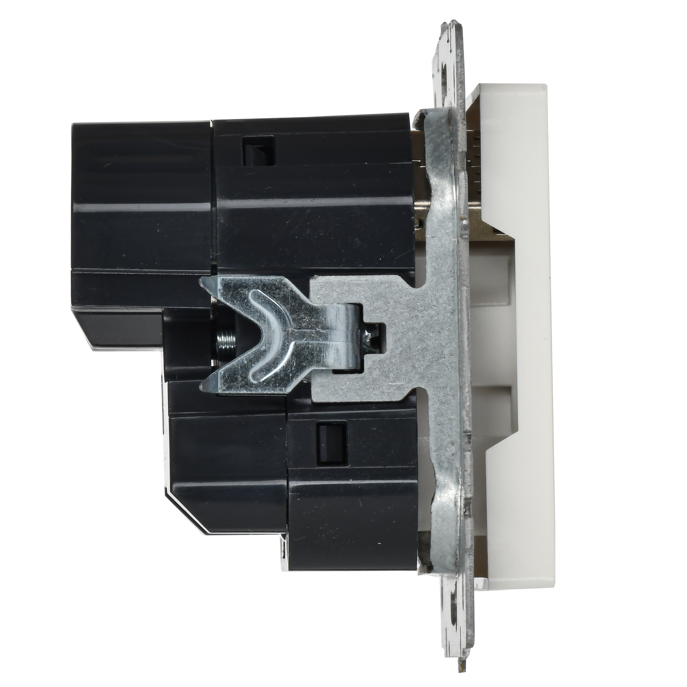BRITE Розетка 1-местная с заземлением с защитными шторками 16А с USB A+A 5В 2,1А РЮш10-1-БрБ белый IEK - Фото 6