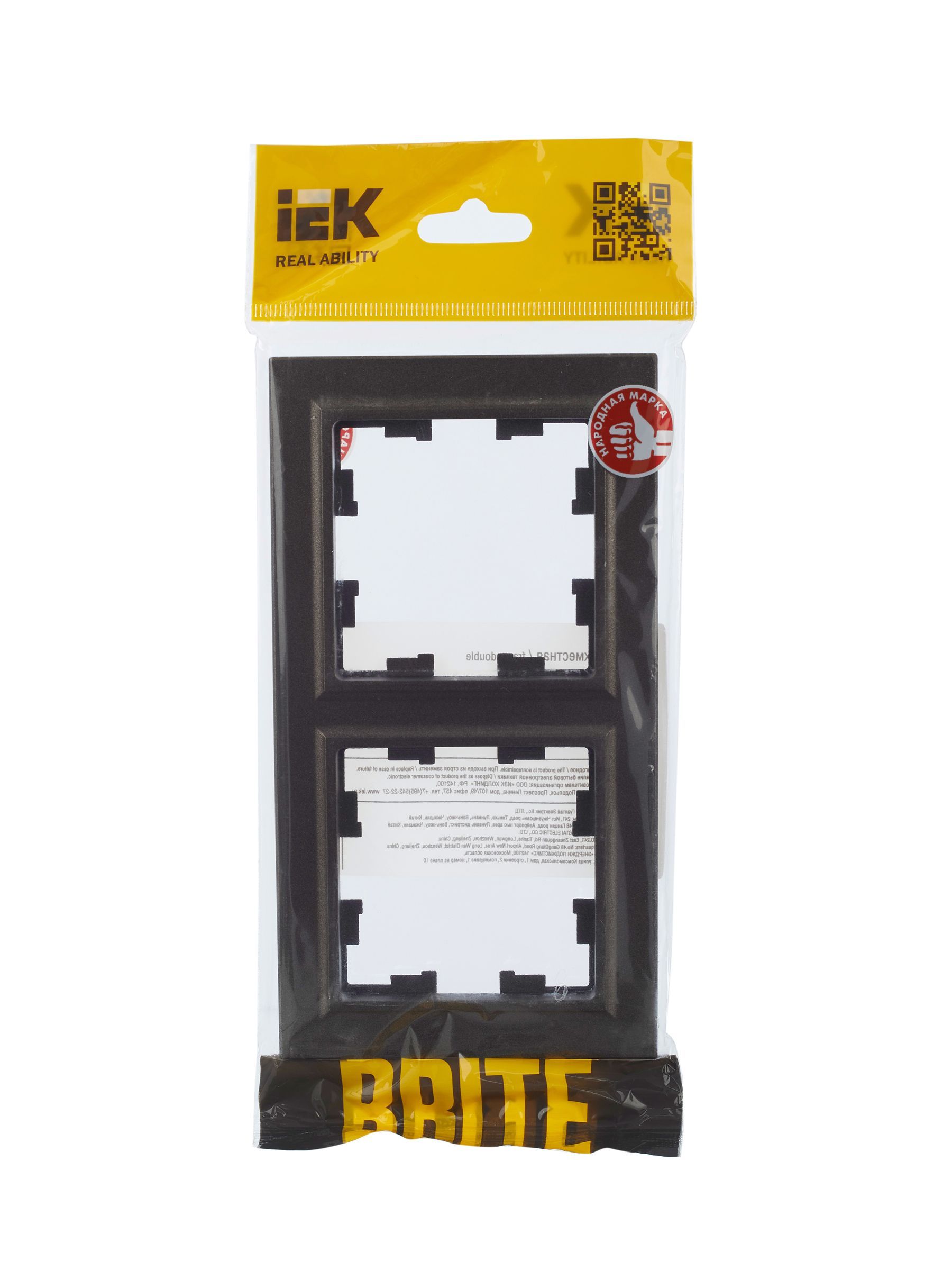 BRITE Рамка 2-местная РУ-2-БрТБ темная бронза IEK - Фото 2