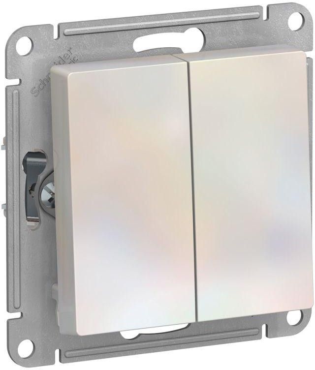 Переключатель проходной 2-кл. СП AtlasDesign 10А IP20 (сх. 6/2) 10AX механизм жемчуж. SE ATN000465
