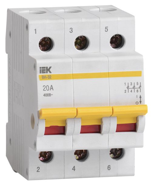 KARAT Выключатель нагрузки (мини-рубильник) ВН-32 3P 20А IEK