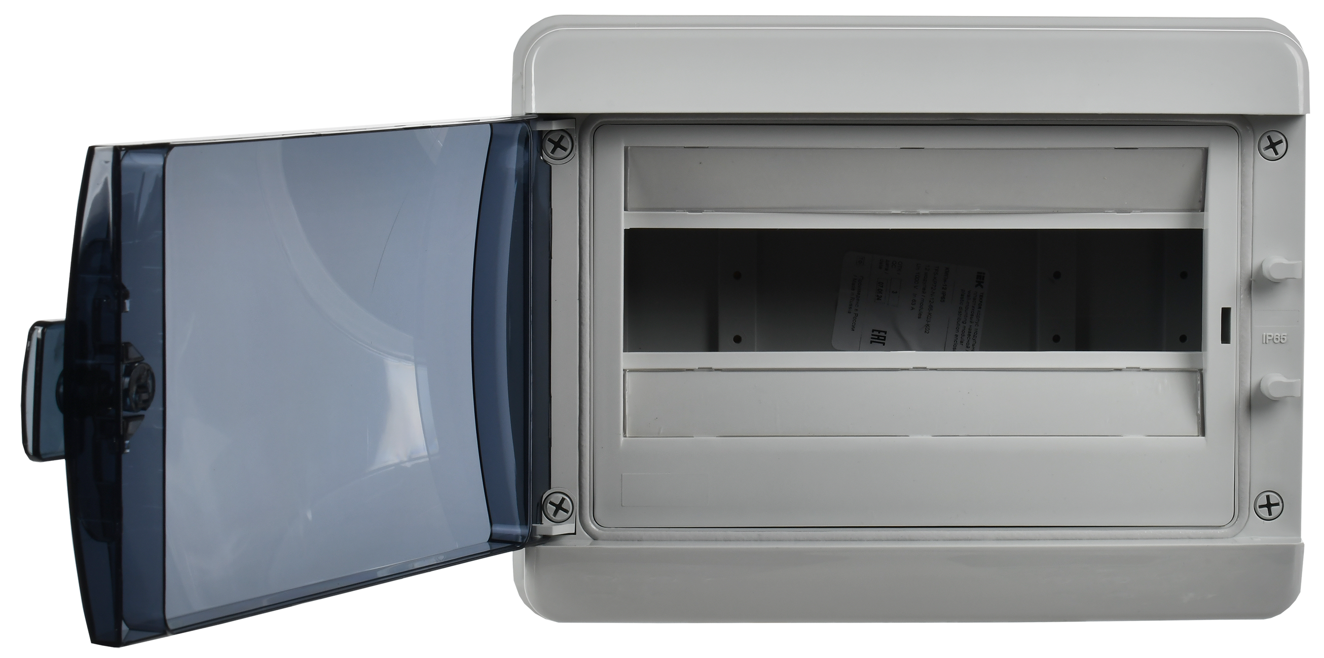 TEKFOR Корпус пластиковый КМПн-12 IP65 черная прозрачная дверь IEK - Фото 3
