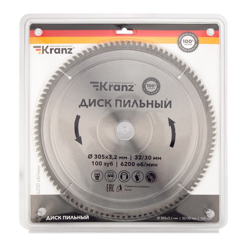 Диск пильный 305 мм х 100 зуб х 32/30 мм KRANZ - Фото 3