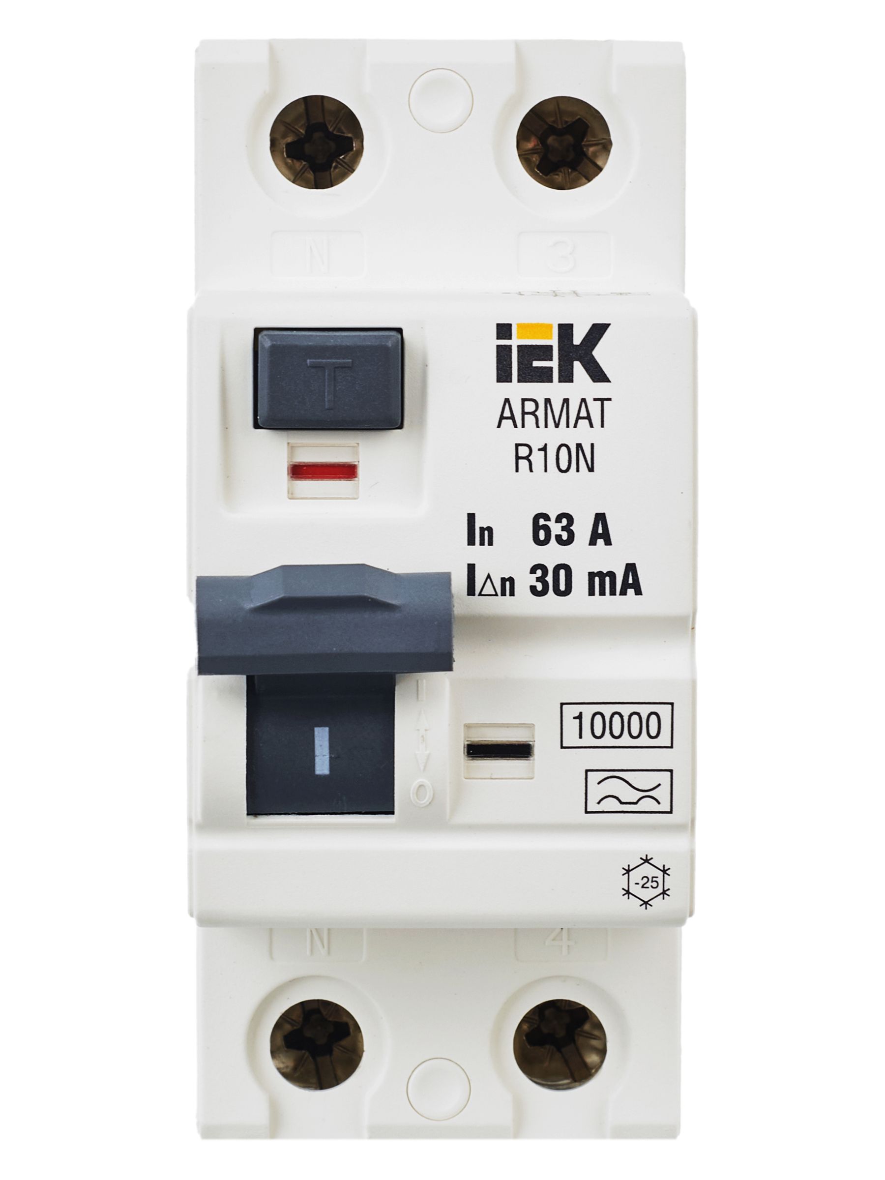 ARMAT Выключатель дифференциального тока R10N 2P 63А 30мА тип A IEK - Фото 9