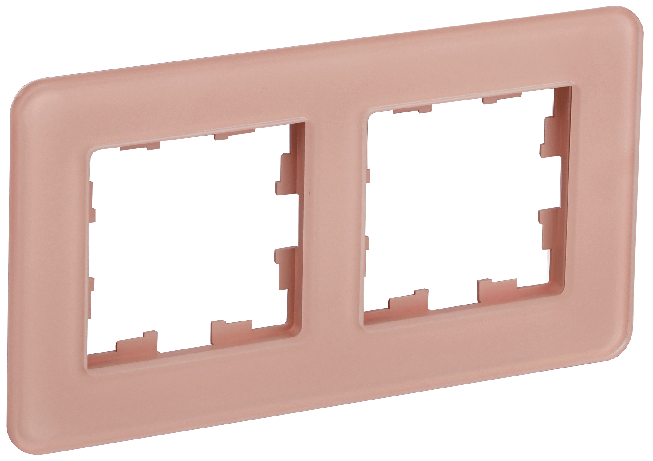BRITE Рамка 2-местная РУ-2-2-Бр стекло дымчатый RE IEK
