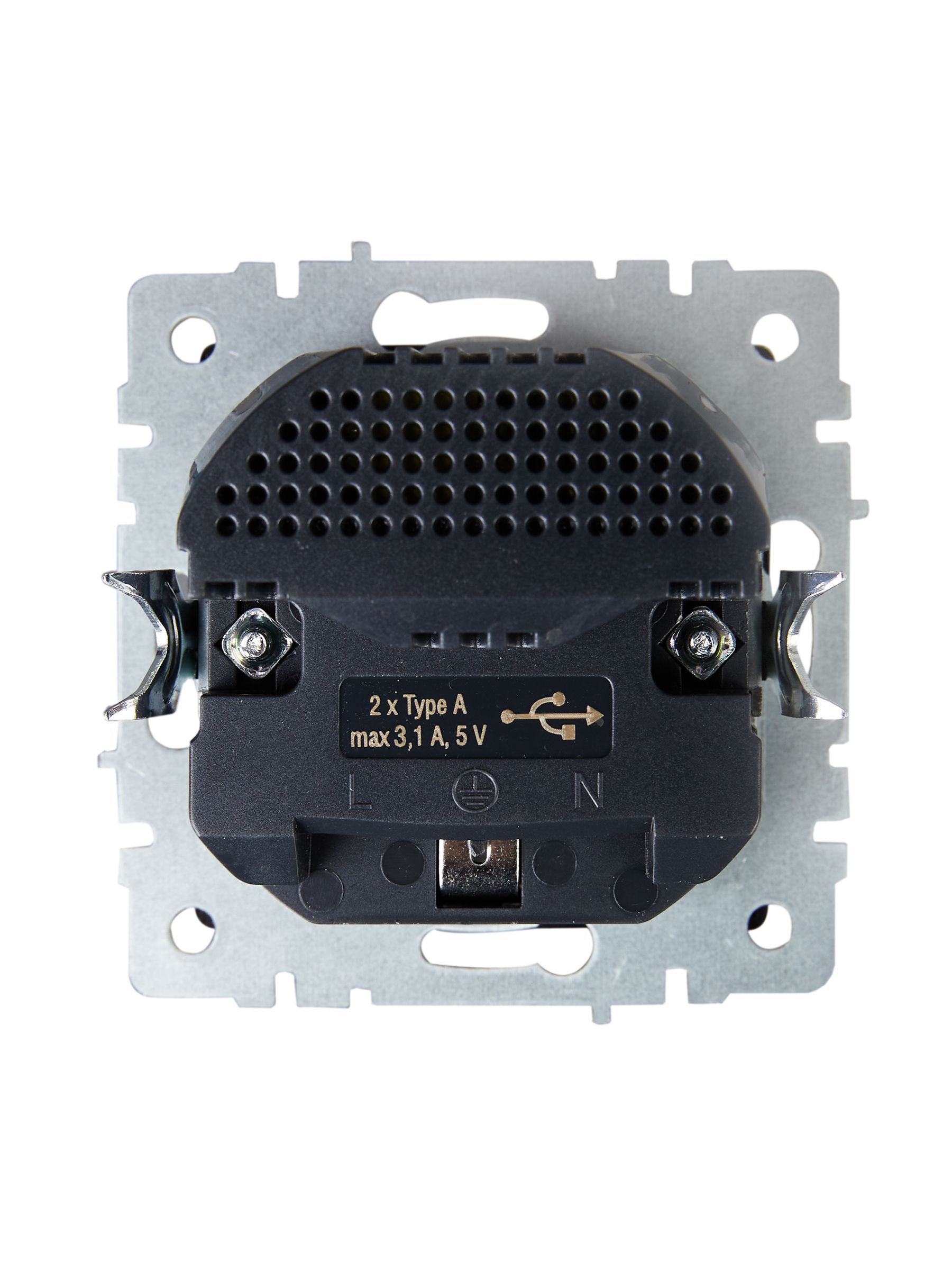 BRITE Розетка 1-местная с заземлением с защитными шторками 16А с USB A+A 5В 3,1А РЮш10-2-БрТБ темная бронза IEK - Фото 2
