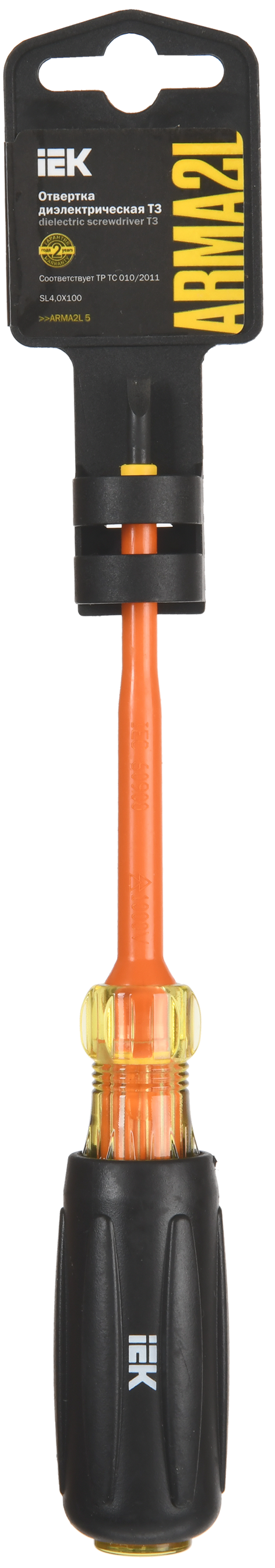 ARMA2L 5 Отвертка диэлектрическая SL4,0х100 Т3 IEK - Фото 2
