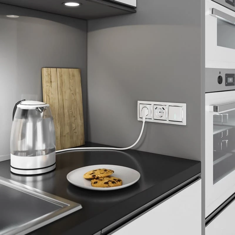 Розетка с заземлением, шторками и USB тип A+C (белый) Werkel - Фото 8