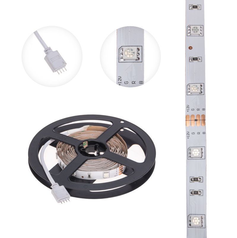 Лента светодиодная 12В, SMD3030, 10,5Вт/м, 30 LED/м, RGB, 10мм, 3м, с разьемом для контроллера 4PIN, - Фото 3