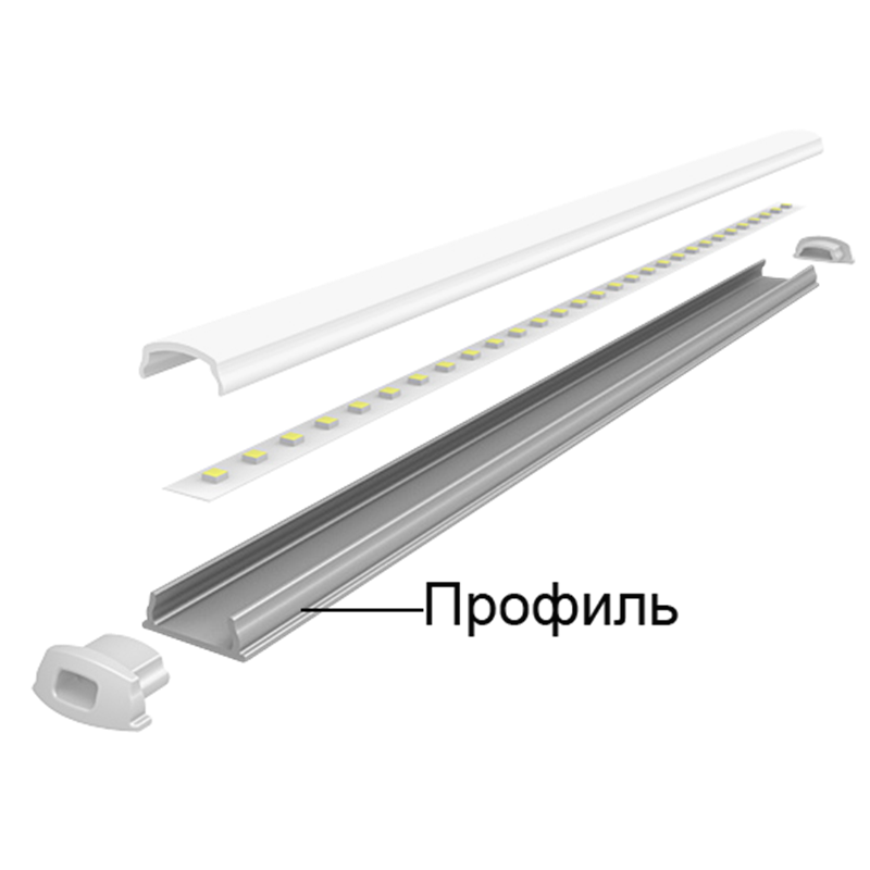 Профиль PAL 1105 гибкий (2м) анодированный Jazzway