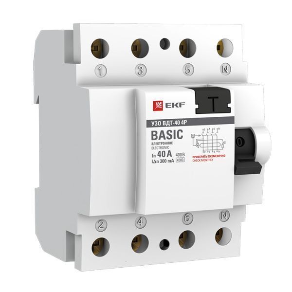 УЗО 4P 40А 300мА тип АС эл. Basic