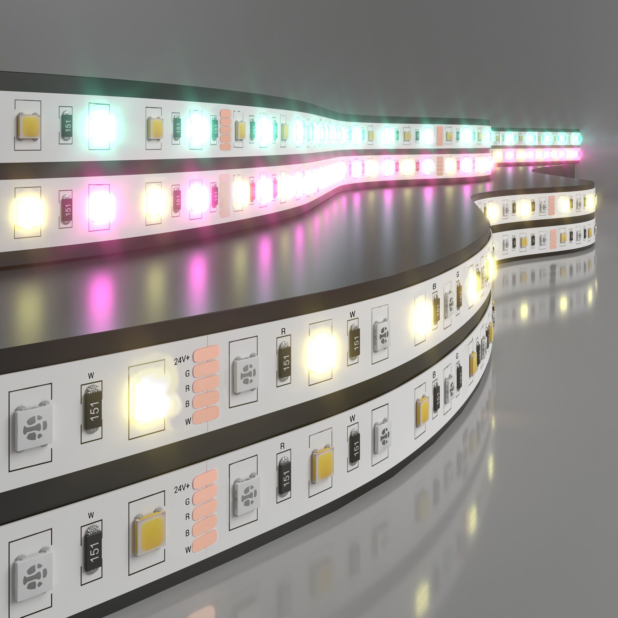 Лента светодиодная 24V 14,4W 60Led 5050+5050 IP20 MIX RGB/теплый белый, 5м Elektrostandard