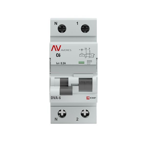 DVA-6 1P+N 6А (C) 300мА (AC) 6кА EKF AVERES