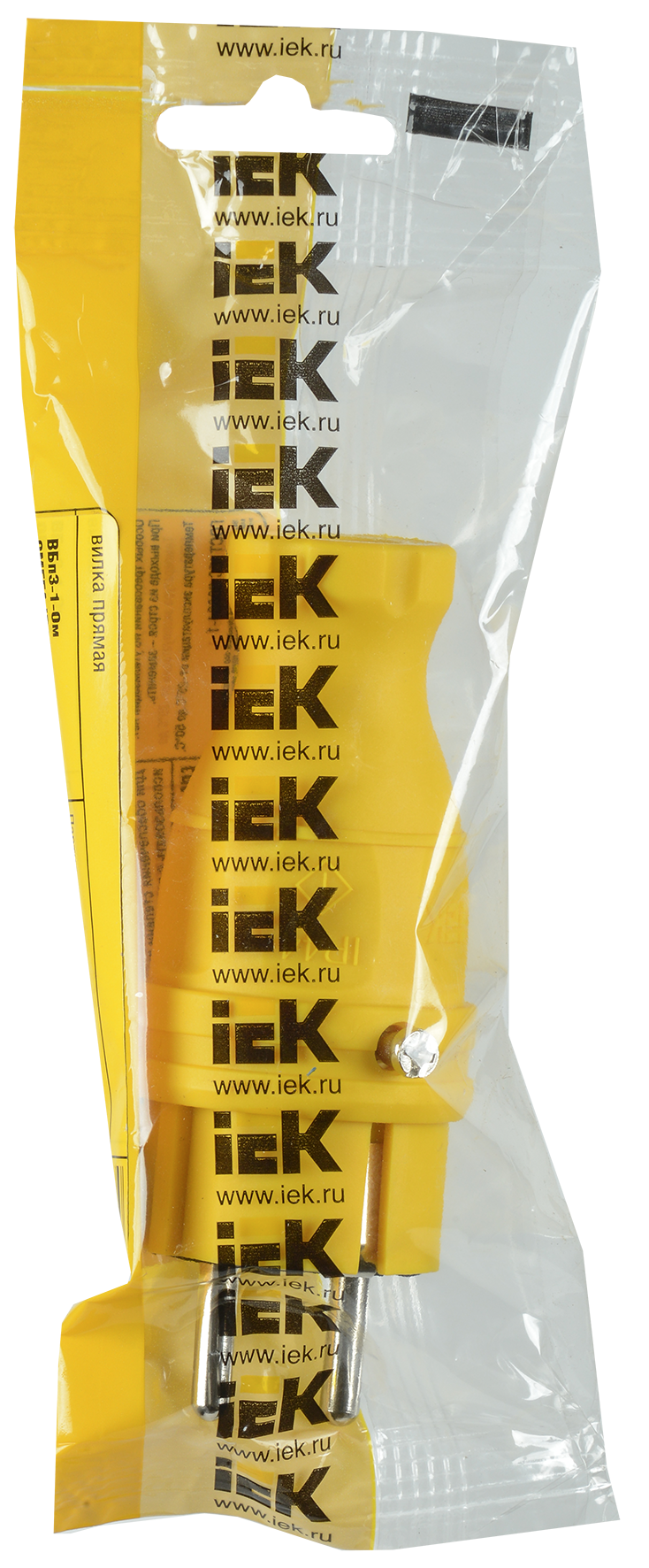 Вилка прямая ВБп3-1-0м IP44 ОМЕГА каучук жёлтая IEK - Фото 2