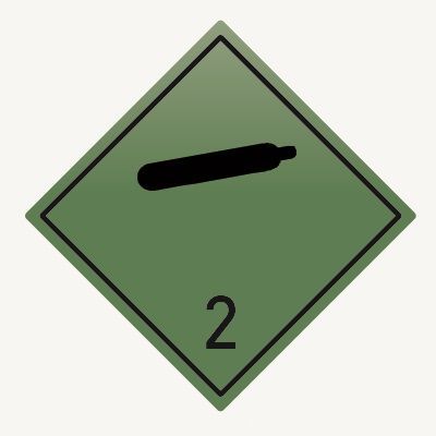 Знак наклейка 2.1 "Невоспламеняющиеся, нетоксичные газы" (250x250) EKF