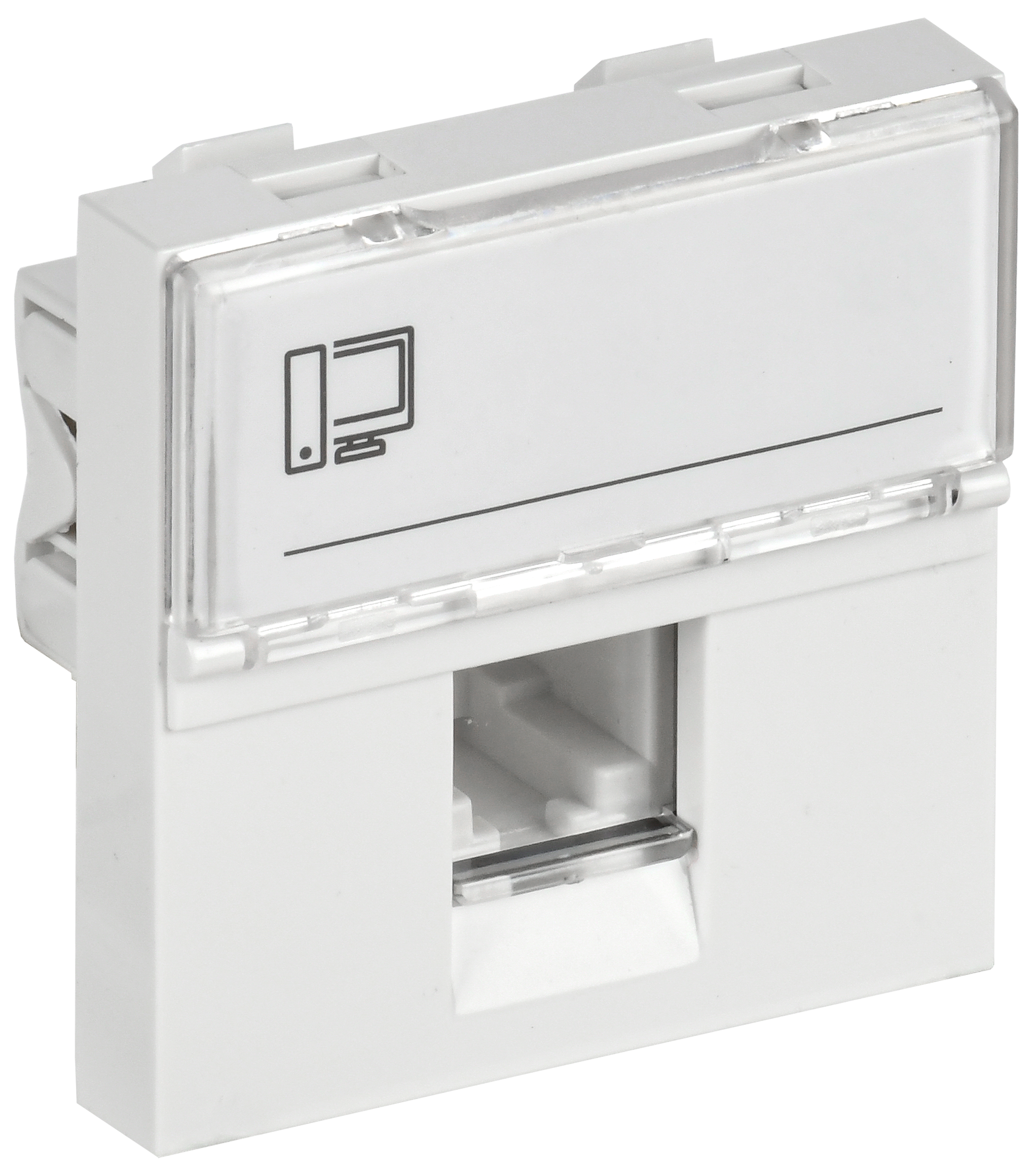 Розетка компьютерная РКИ-20-00-П RJ-45 UTP кат.5e (на 2 модуля) ПРАЙМЕР белая IEK
