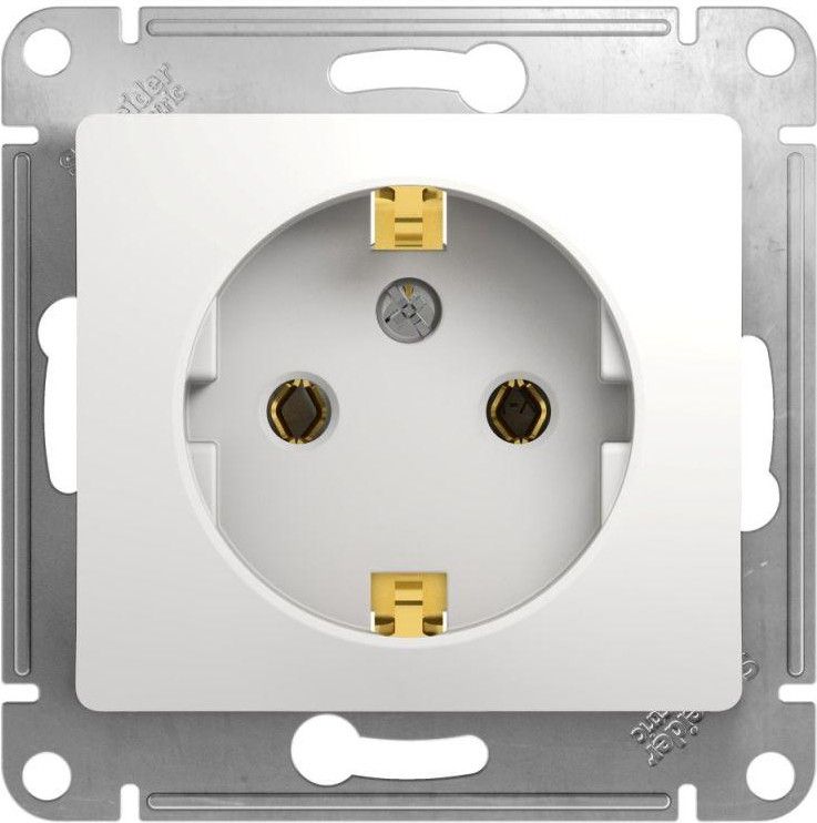 Розетка 1-м СП Glossa 16А IP20 с заземл. механизм бел. SE GSL000143
