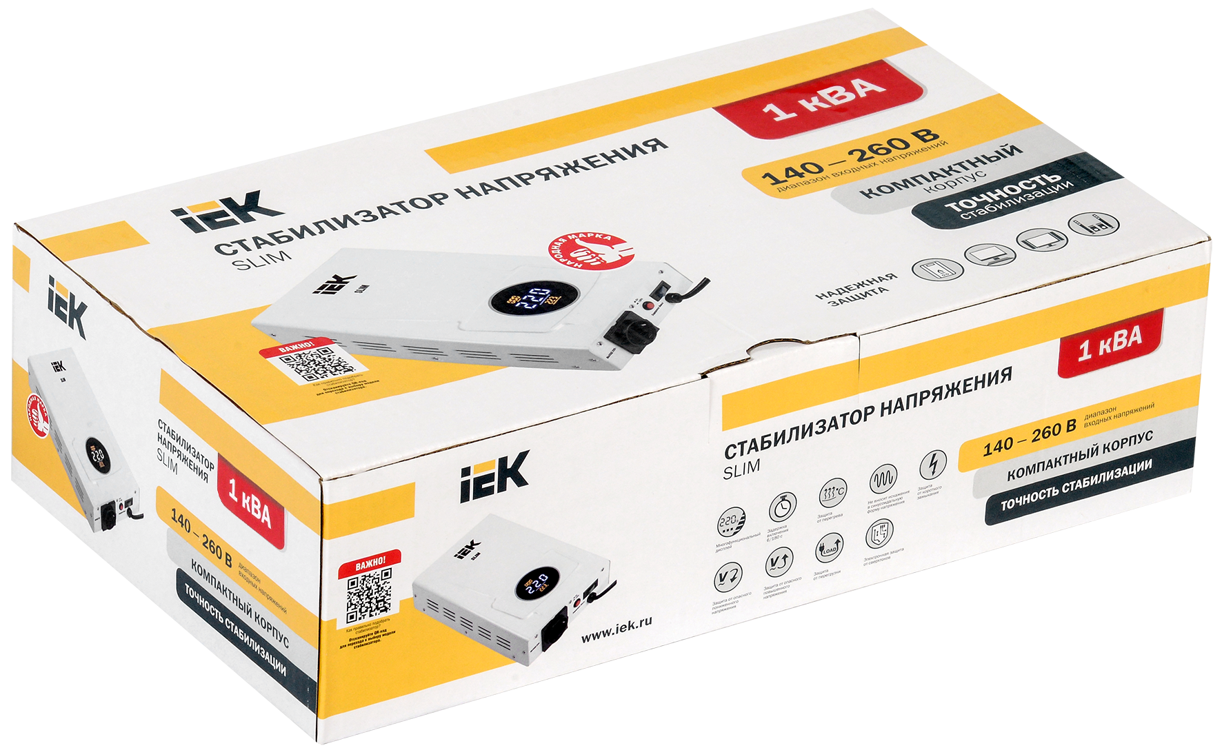 Стабилизатор напряжения настенный SLIM 1кВА IEK - Фото 2