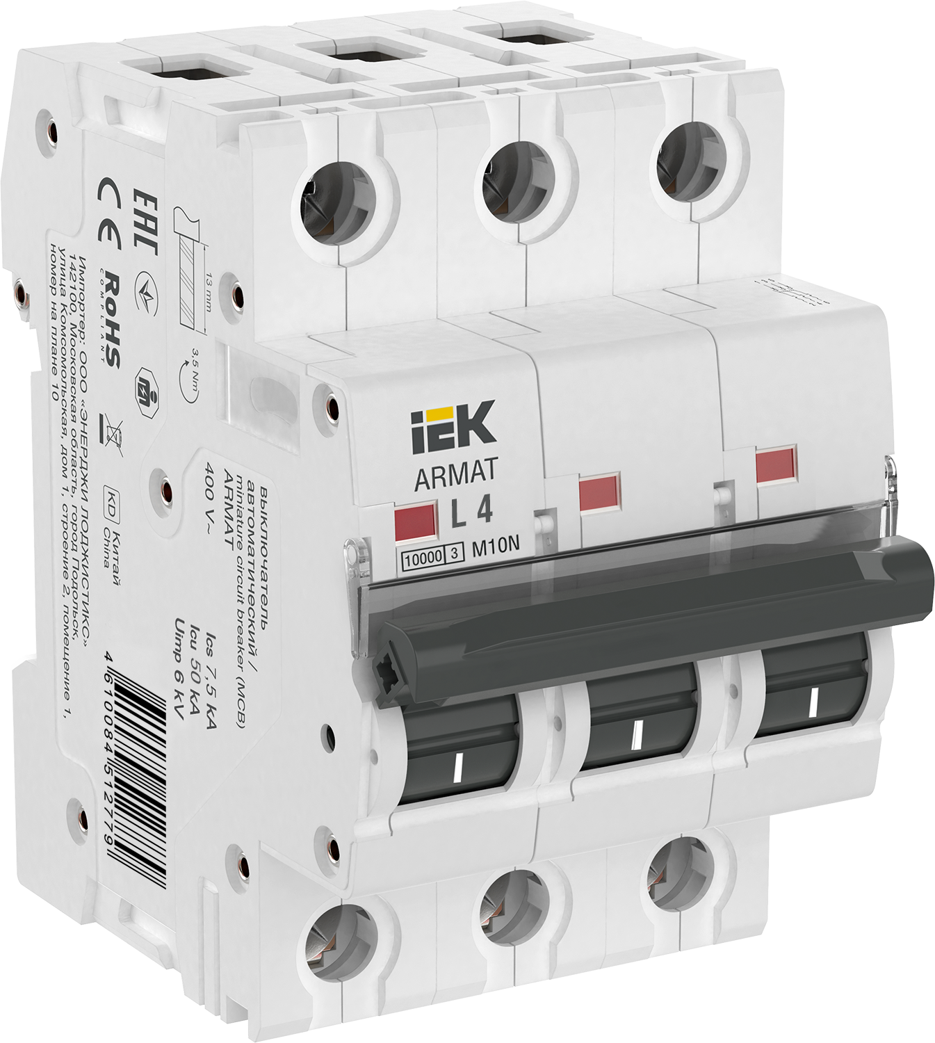 ARMAT Автоматический выключатель M10N 3P L 4А IEK