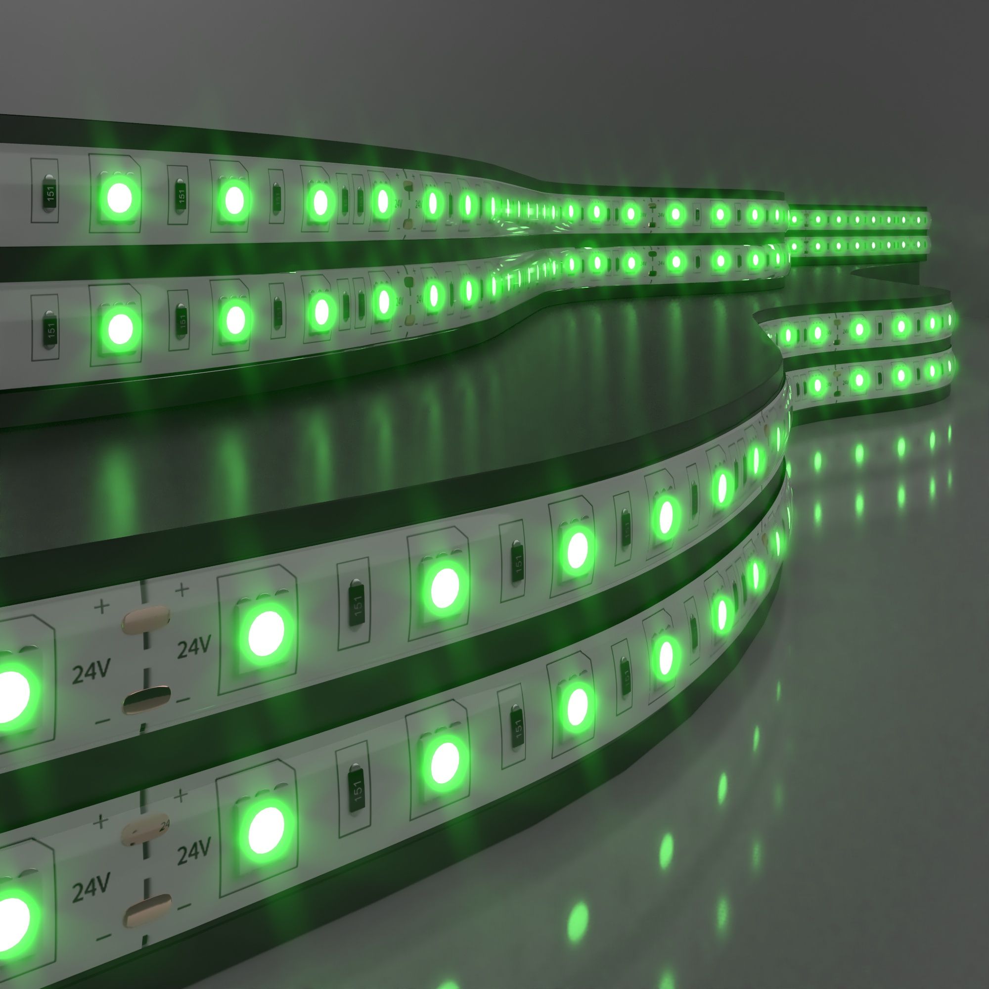 Лента светодиодная 24V 14,4W 60Led 5050 IP65 зеленый, 5м Elektrostandard