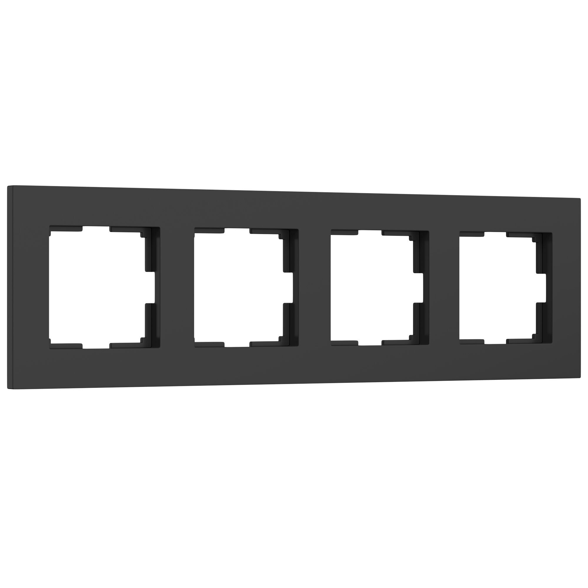 Рамка на 4 поста Slab (черный матовый) Werkel