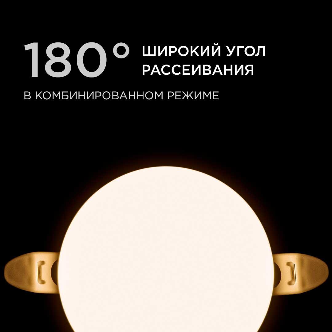 Панель светодиодная встраиваемая безрамочная FLP, 9Вт (6Вт+3Вт), 230В/50Гц, 770лм, 2700К, IP20, ø90х - Фото 7