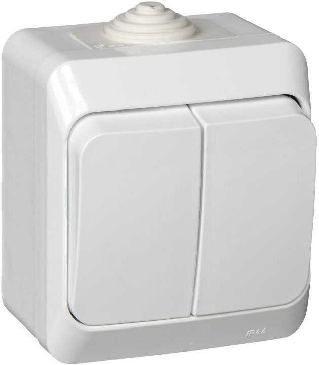 Выключатель 2-кл. ОП Этюд 10А IP44 10AX бел. SE BA10-042B - Фото 2