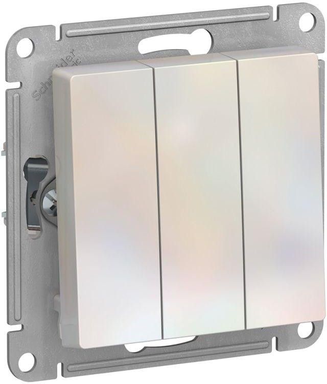 Выключатель 3-кл. СП AtlasDesign 10А IP20 (сх. 1+1+1) 10AX механизм жемчуж. SE ATN000431