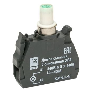 Лампа сменная c основанием XB4 зеленая 400В