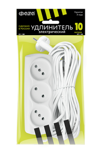 Удлинитель бытовой УДП УДП-3-1000 ФАZА