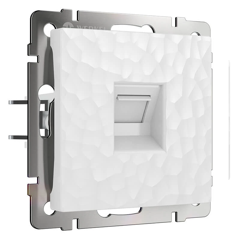 Розетка Ethernet RJ-45 (hammer белый) Werkel