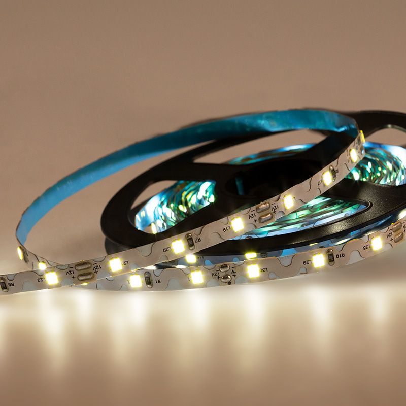 Лента светодиодная 12В, SMD2835, 60 LED/м, 6000К, 6мм, 5м, S-образная плата, напыление силикона, IP6