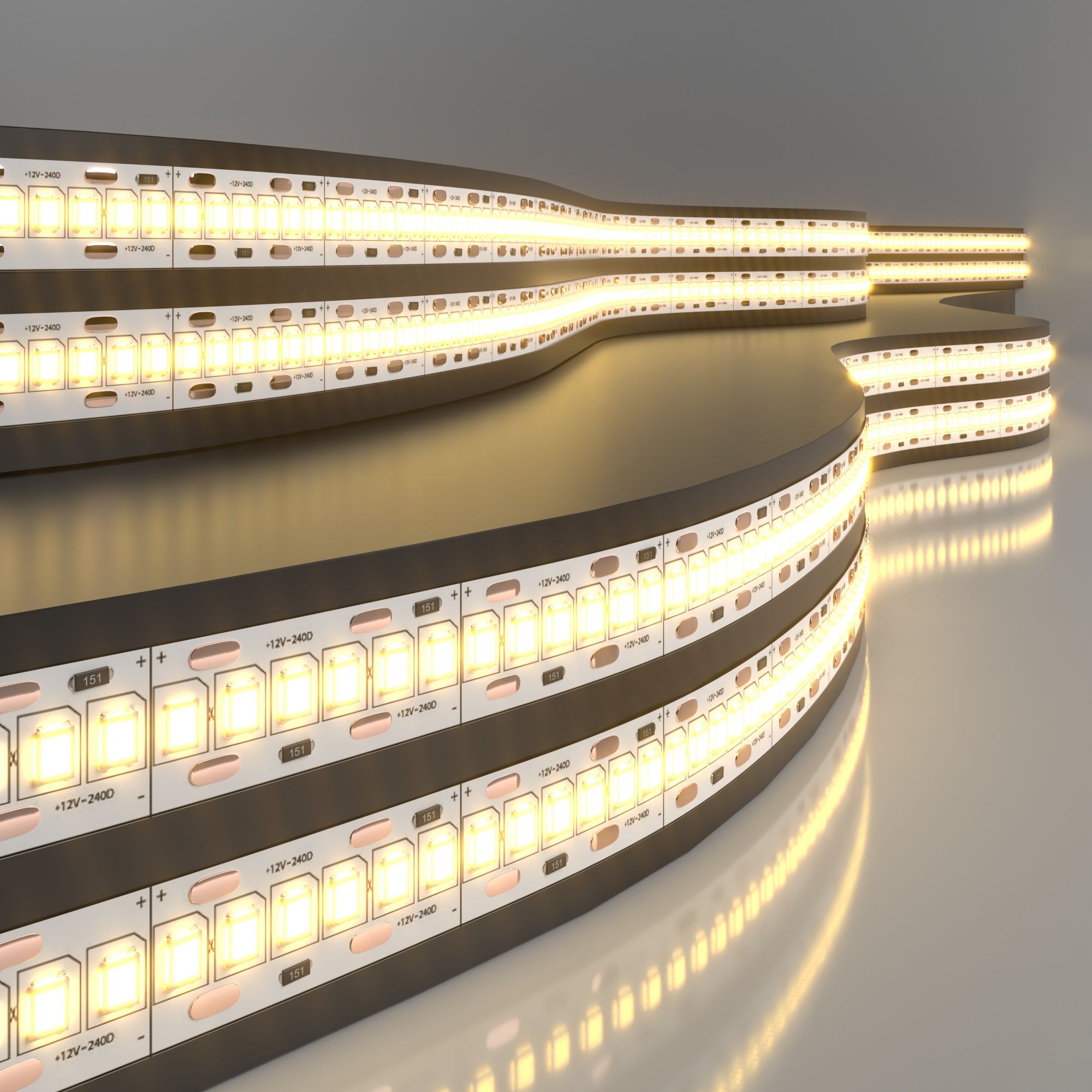 Лента светодиодная 12V 24W 240Led 2835 IP20 тёплый белый, 5м Elektrostandard