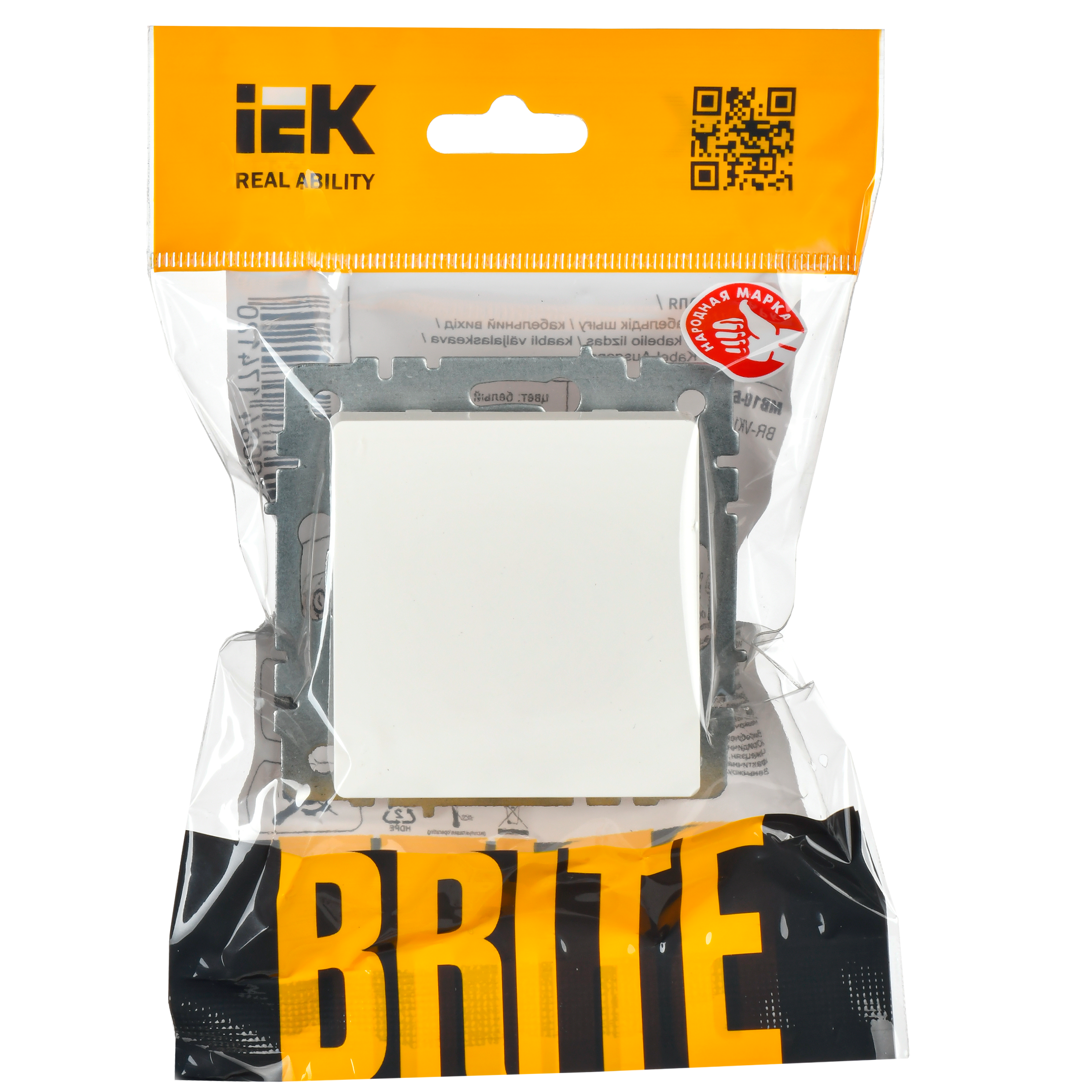 BRITE Выключатель 1-клавишный 10А ВС10-1-0-БрБ белый IEK - Фото 6