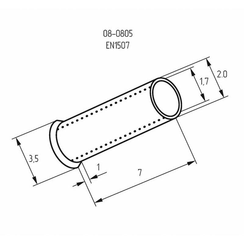 Наконечник штыревой втулочный L-7 мм 1.5 мм² (НШВ 1.5-8/НГ 1.5-7) REXANT - Фото 2