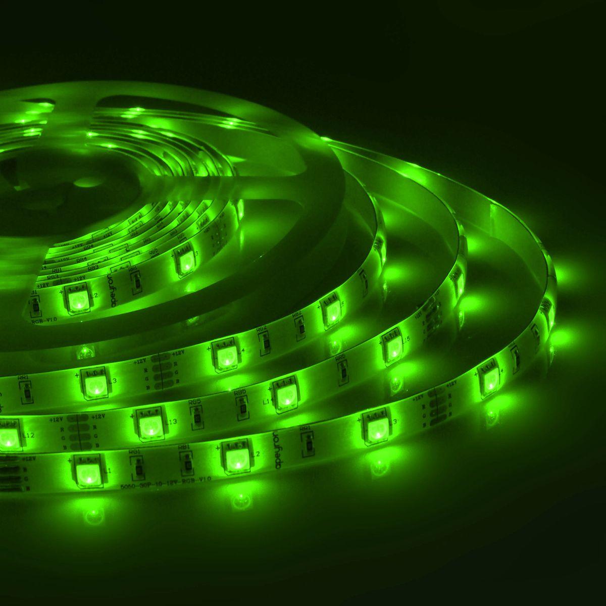 Комплект светодиодной ленты smd5050 30д/м 12В IP65 5м RGB Apeyron - Фото 30
