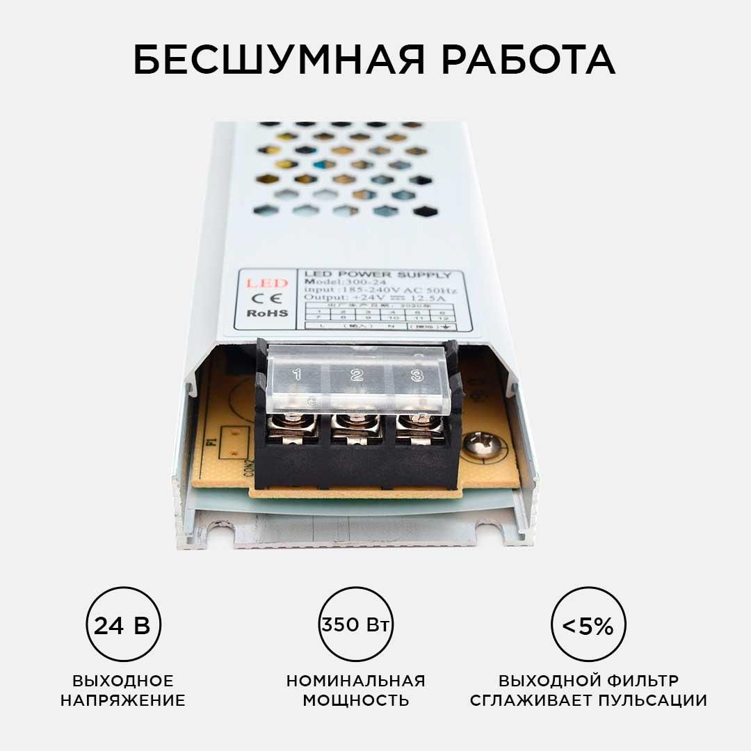 Блок питания 24 В, 300 Вт, IP20, 12,5А - Фото 6