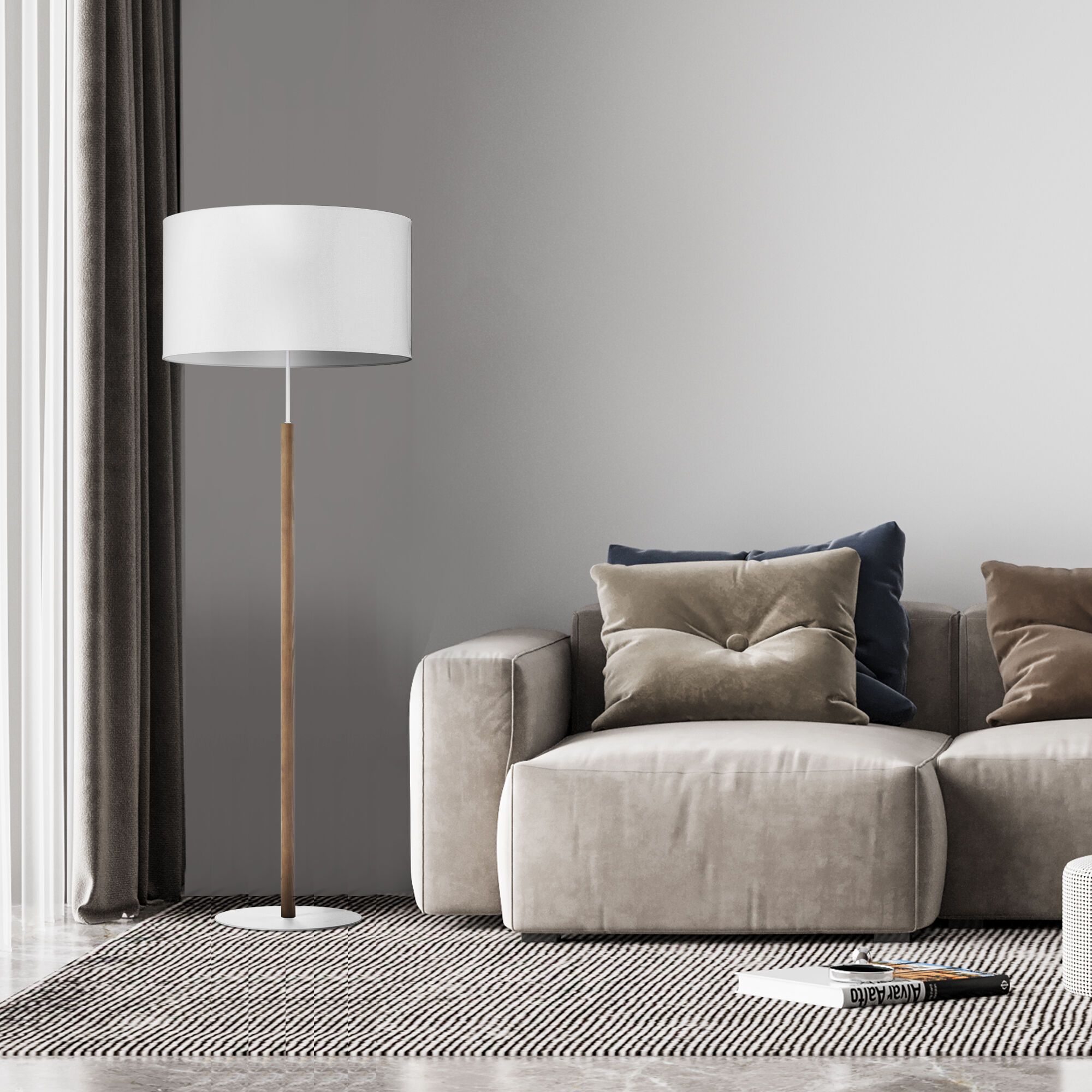 Торшер с абажуром 5216 Deva White светлое дерево;белый Eurosvet - Фото 2