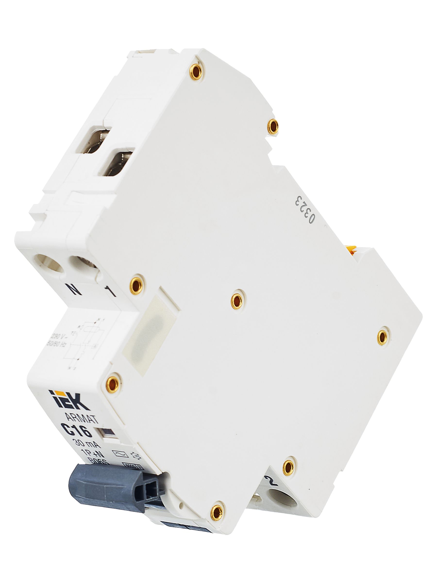 ARMAT Автоматический выключатель дифференциального тока B06S 1P+NP C16 30мА тип AC (18мм) IEK - Фото 5