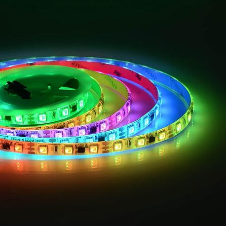 Комплект цифровой светодиодной ленты smd5050 60д/м 12В IP65 2м RGB  Apeyron - Фото 2